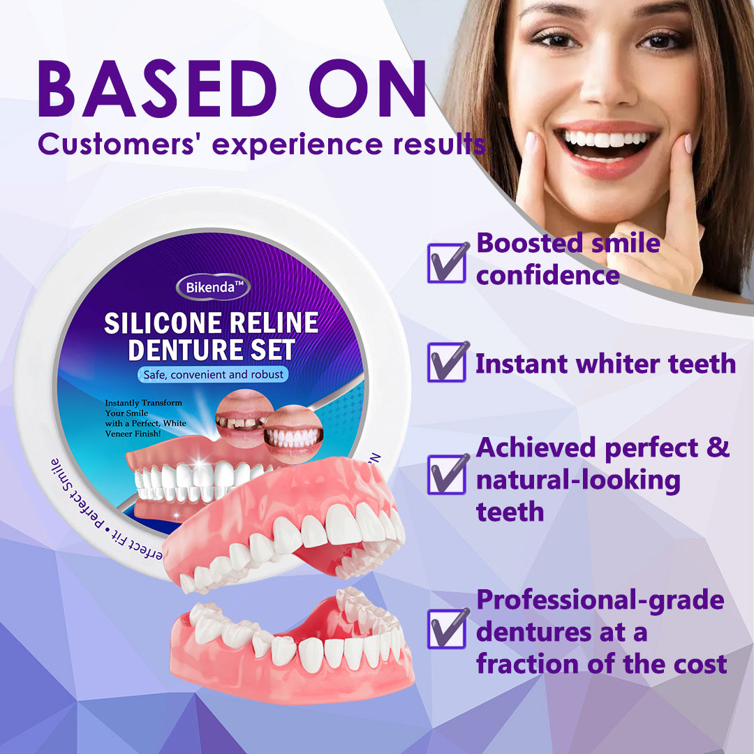 Bikenda™ Silicone Reline Denture Set（🔥𝐋𝐢𝐦𝐢𝐭𝐞𝐝 𝐭𝐢𝐦𝐞 𝐝𝐢𝐬𝐜𝐨𝐮𝐧𝐭 𝐋𝐚𝐬𝐭 𝟑𝟎 𝐦𝐢𝐧𝐮𝐭𝐞𝐬🔥)💎